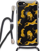 Case Company® - iPhone 7 hoesje met Koord - Luipaard - Telefoonhoesje met Zwart Koord - Extra Bescherming aan alle Kanten en Over de Schermrand