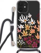 Case Company® - iPhone 12 hoesje met Koord - Painted wildflowers - Telefoonhoesje met Zwart Koord - Extra Bescherming aan alle Kanten en Over de Schermrand