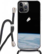 Case Company® - iPhone 13 Pro Max hoesje met Koord - Alone in Space - Telefoonhoesje met Zwart Koord - Extra Bescherming aan alle Kanten en Over de Schermrand