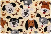 Home&Deco Kokosdeurmat honden en botten-40x60 cm-1 stuks