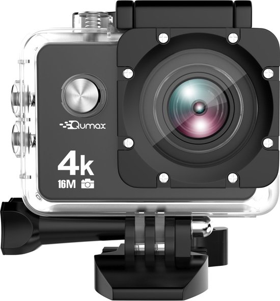 3. Qumax 4K Action Camera met zwart