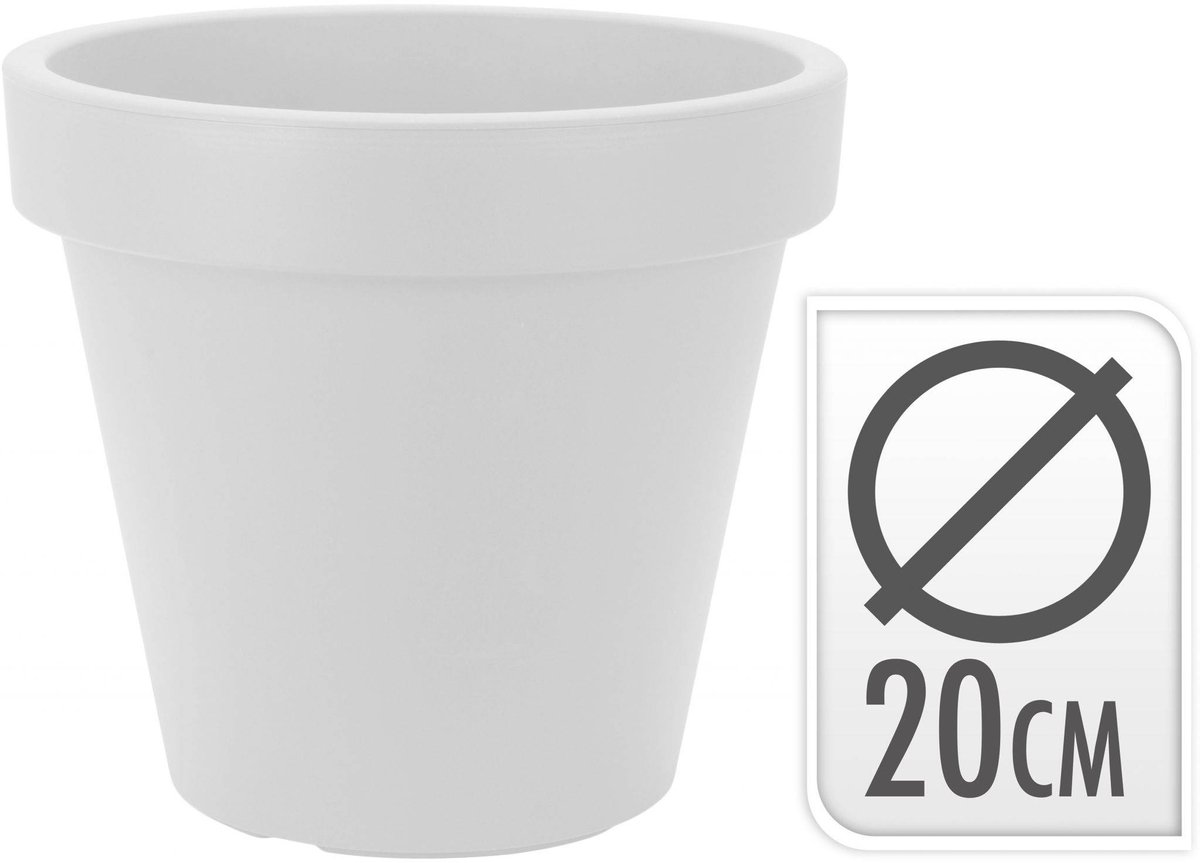 Bloempot EK rond 20 cm wit