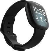 Siliconen Sport Bandje Geschikt Voor Fitbit Versa 4, 3, Sense - Zwart