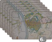 Set de table - Carte - Nederland - Historique - 45x30 cm - 6 pièces