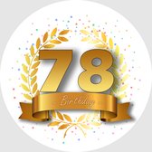 24x Verjaardag ronde stickers 78 jaar - Happy Birthday Feest Stickervellen Kinderen Volwassenen Cadeau Sticker