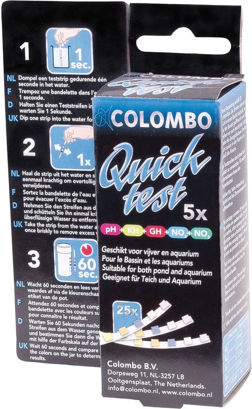 Colombo Quicktest 6 in 1 Teststrips - Aquariummeter