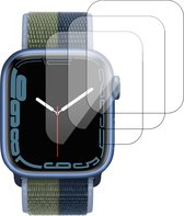 Screenprotector voor Apple Watch Series 7 45mm - Screenprotector voor iWatch 7 45mm - Tempered Glass - 3 Stuks