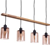 Vintage Mooie Hanglamp, hanglamp zwart, donker hout, 4-lichtbronnen,modern, retro Hanglamp, Industrieel Hanglamp, Scandinavisch Boho-stijl  E27 fitting  Hanglamp, eetkamer Hanglamp