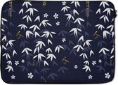 Laptophoes 13 inch - Sakura - Bloesem - Patroon - Japan - Laptop sleeve - Binnenmaat 32x22,5 cm - Zwarte achterkant
