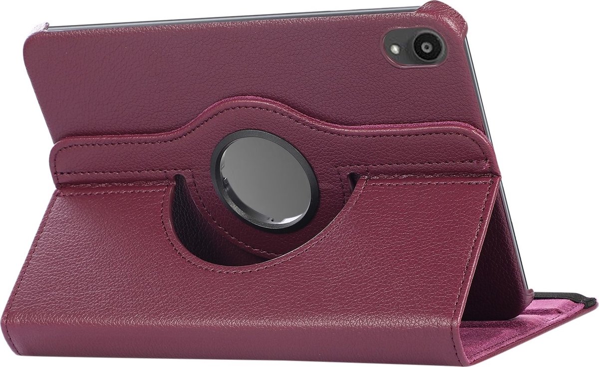 Mobigear Tablethoes geschikt voor Apple iPad Mini 6 (2021) Hoes | Mobigear DuoStand Draaibare Bookcase - Paars