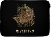 Housse pour ordinateur portable 13 pouces - Hilversum - Or - Carte - Carte - Plan de la ville - Housse pour ordinateur portable - Dimensions intérieures 32x22,5 cm