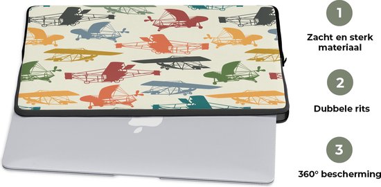 Housse pour ordinateur portable 15 pouces - Motifs - Avion - Rétro - Housse pour ordinateur portable