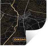 Stickers muraux - Plan de la ville - Noir et or - Dixmude - Carte - Carte - 100x100 cm - Feuille adhésive XXL