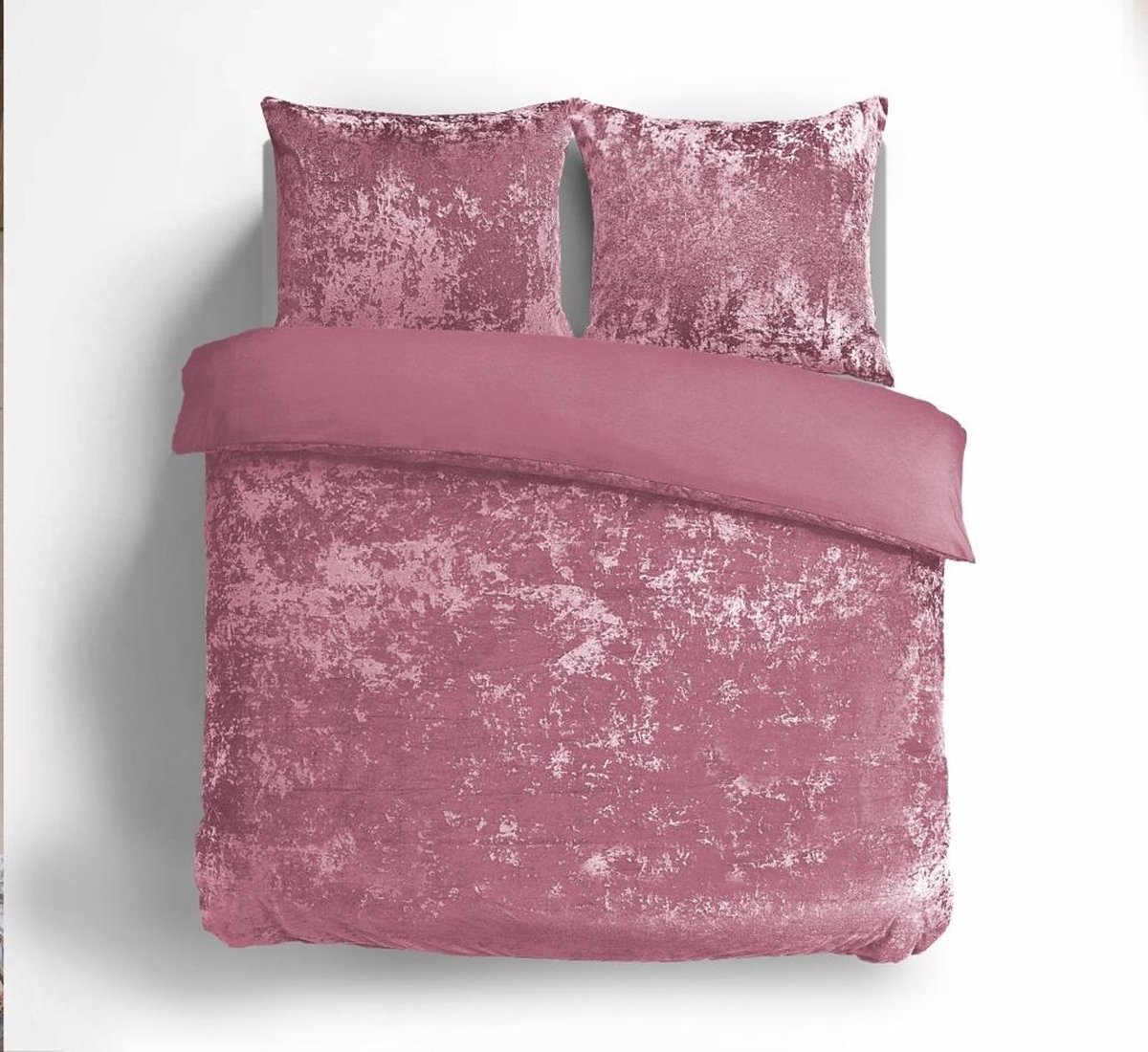 Velvet Couture Dekbedovertrek - 140x200/220 cm - Crushed Velvet - Roze