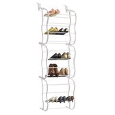 LifeGoods Étagère à chaussures suspendue 12 niveaux - 36 paires de chaussures - Armoire à chaussures suspendue - Métal - Blanc