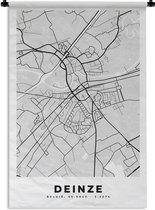 Tapisserie - Tapisserie - Carte - Carte - Plan de ville - Deinze - België - Zwart Wit - 90x135 cm - Tapisserie
