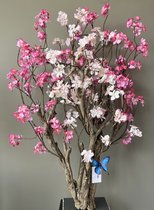 Seta Fiori - arbre fleuri - fleur de cerisier - rose / rose foncé - 110cm - arbre artificiel - cerisier -