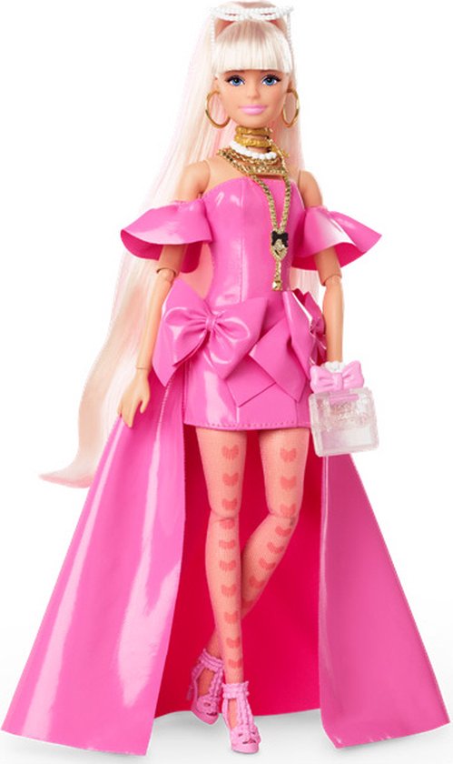 Barbie Extra Fancy Puppe – Kurvige Puppe Mit Langen Erdbeerblonden Haaren & Blauer Katze