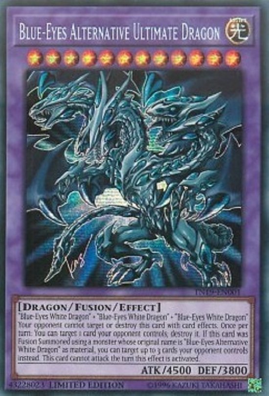 Afbeelding van het spel Trading Card - Blue-eyes Alternative Ultimate Dragon - Secret Rare - Yu Gi Oh cards – Yugioh kaarten – Common versie – In kaarthouder!