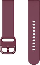 Siliconen Sportband Geschikt voor Samsung Galaxy Watch Active 2 En Nog Meer- Bordeauxrood - 20mm - Maat M/L