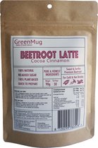 GreenMug- Beetroot/Rode bieten Latte-90 grams-Cocoa Cinnamon- pink chocolate- ook voor smoothies en ijs latte-gezond cadeau-thee of koffie vervanger