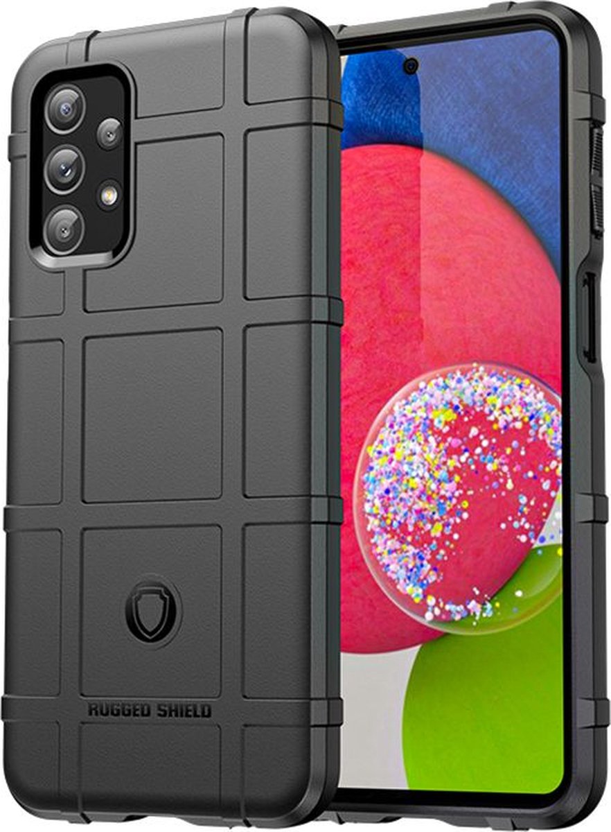MobyDefend Hoesje - Geschikt voor Samsung Galaxy A23 - Rugged Shield TPU Backcover - Zwart