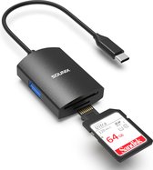 Sounix SD Kaartlezer - USB 3.0 - 5 Gbytes/s - 3 in 1 Cardreader voor Micro SD - 2TB Capacity for TF/SD - Aluminium-UCX31200