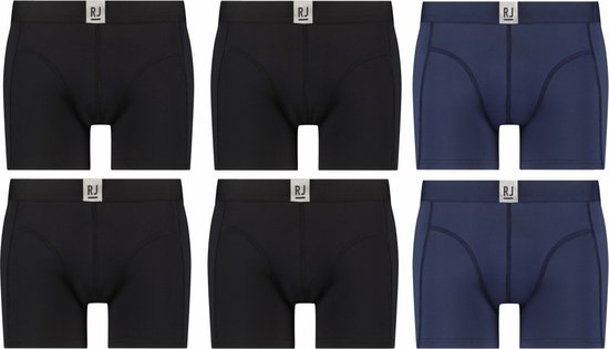 RJ Bodywear Boxer 6-pack: Black & Navy - L
