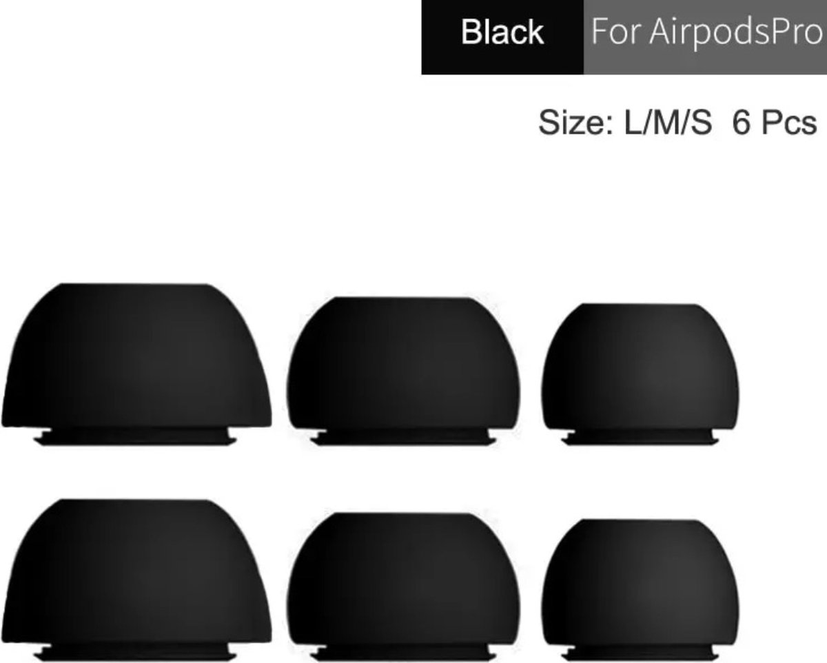 Oordopjes voor Apple Airpods Pro - (zwart) - Airpods Pro tips - Airpods Pro vervanging tips - 3 paar oordopjes voor Airpods Pro - S/M/L