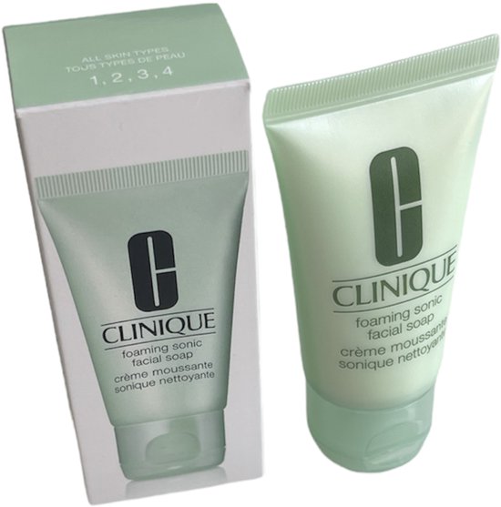 Foto: Clinique foaming sonic facial soap alle houd typen gezicht zeep mini 30ml klei