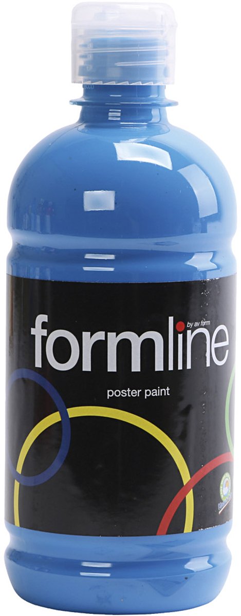Tempera Verf Mat, primair blauw, 500 ml/ 1 fles