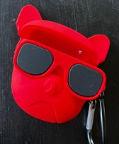 Franse Bulldog-Rood-Case-Geschikt voor Airpod 1/2-Zonnebril-Hond-Fun