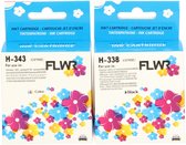 FLWR - Inktcartridges / 338 & 343 / 2-pack Zwart & Kleur - Geschikt voor HP