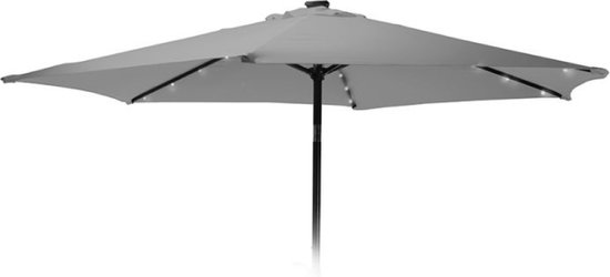 Oneiro’s Luxe Parasol met verlichting - 270cm - licht grijs – Rond - rechthoekig – balkon – terras - waterdicht – zomer – tuin – balkon – zweef