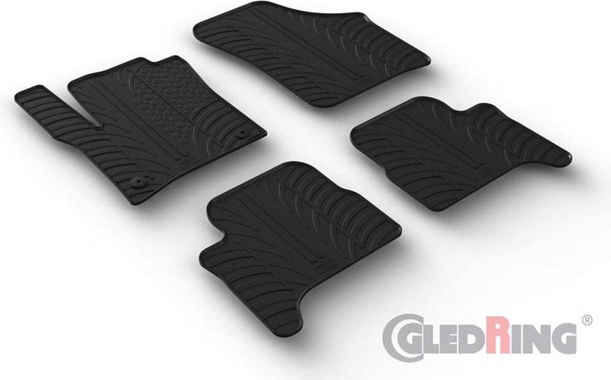 Rubbermatten passend voor Volkswagen e-Up / Skoda e-Citigo / Seat e-Mii 2019- (T profiel 4-delig montageclips)