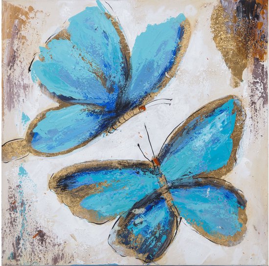 Peinture - Butterfly - 40x40cm - Blauw