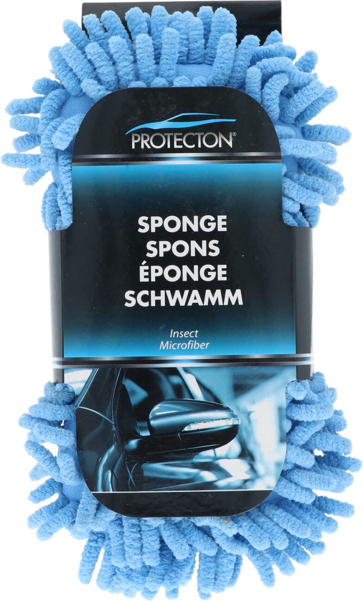 Protecton Microfiber Insectenspons - 2 in 1 oplossing – Zijde met microvezel draden voor maximale reiniging – Zijde voor verwijderen van insecten - Hoog absorberend vermogen - 24x11x6cm