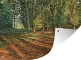 Muurdecoratie buiten Een schilderij van olieverf van een bos - 160x120 cm - Tuindoek - Buitenposter
