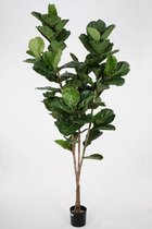 Kunstplant Ficus - topkwaliteit decoratie - Groen - zijden plant - 200 cm hoog