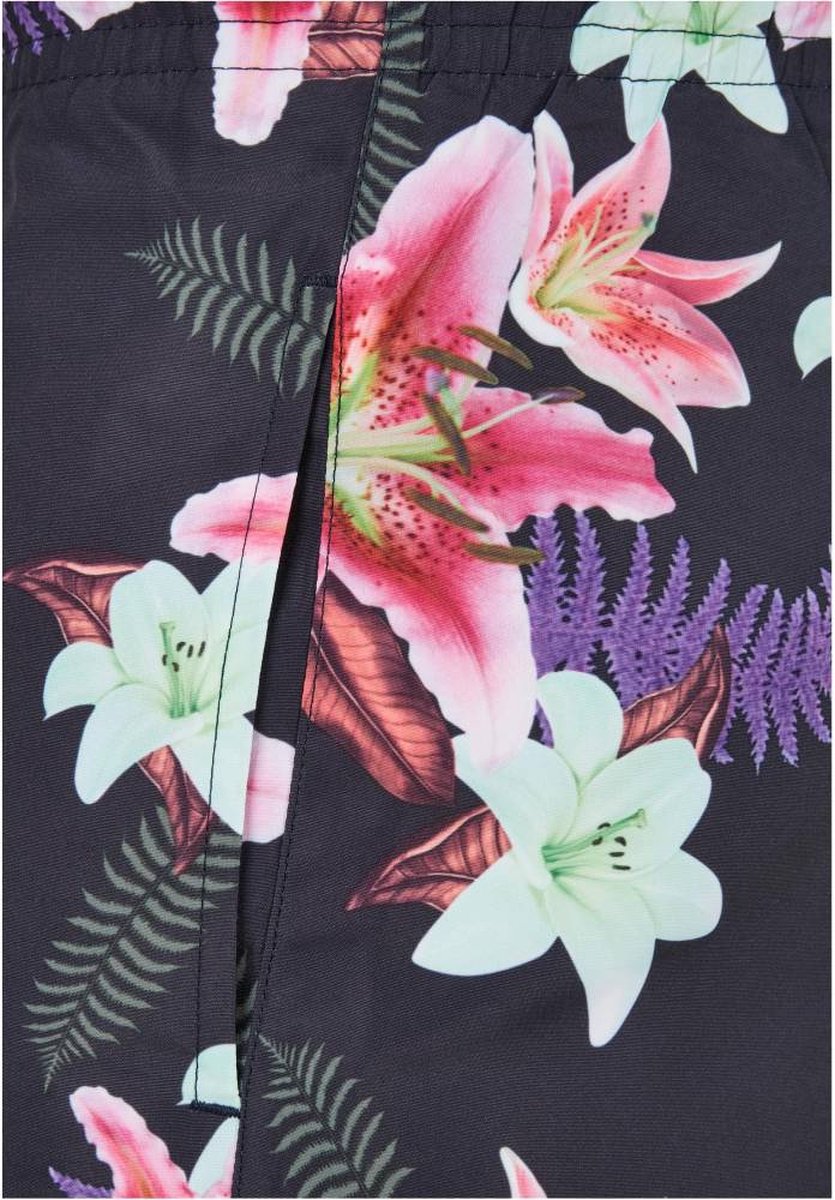 Urban Classics Pattern Swim Shorts Dark Jungle Aop-XL Multicolor