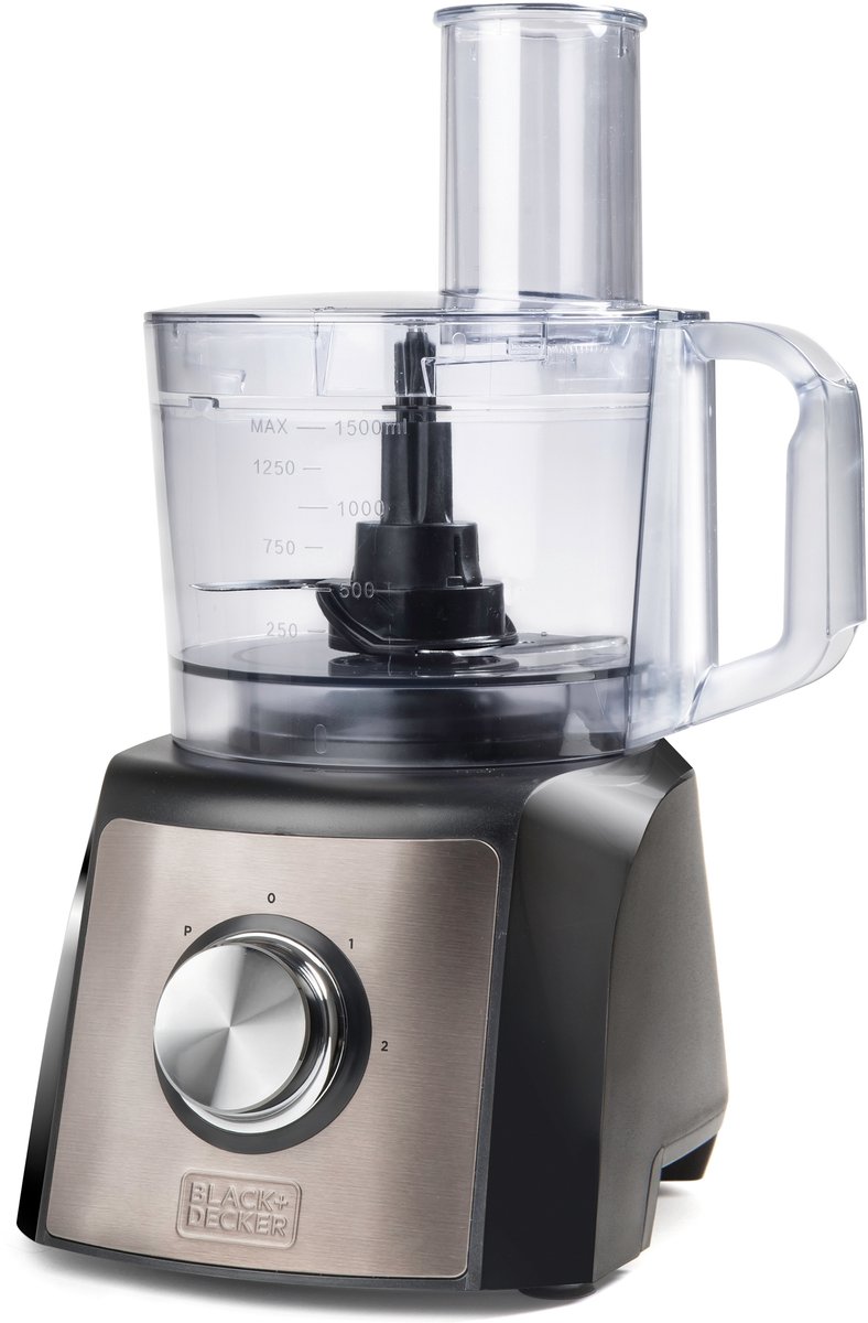 Black & Decker BXFPA1200E keukenmachine 1200 W 15 l Zwart Roestvrijstaal