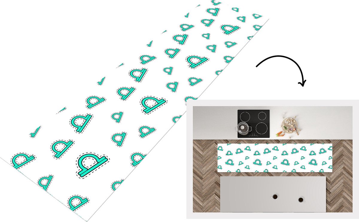 KitchenYeah Keukenloper - Loper keuken - Weegschaal - Zodiac - Astrologie - Keukenloper vinyl multicolor, foto 4