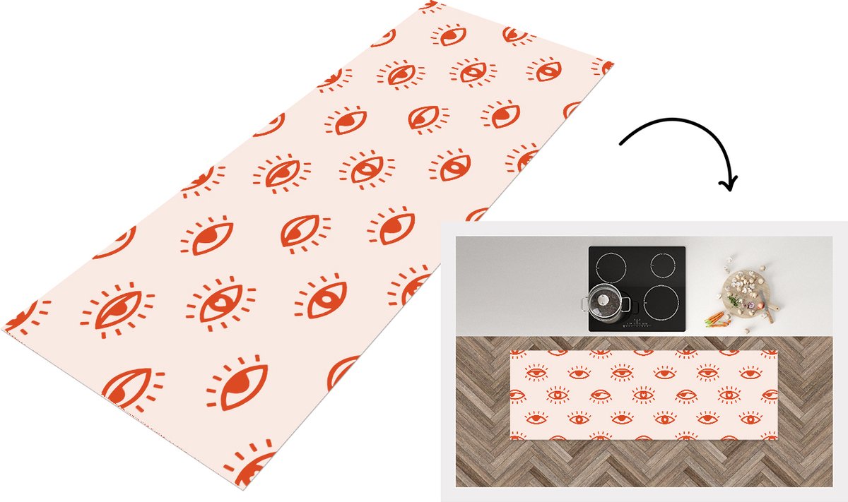 KitchenYeah Keukenloper - Loper keuken - Boho - Oog - Patronen - Keukenloper vinyl multicolor, foto 7