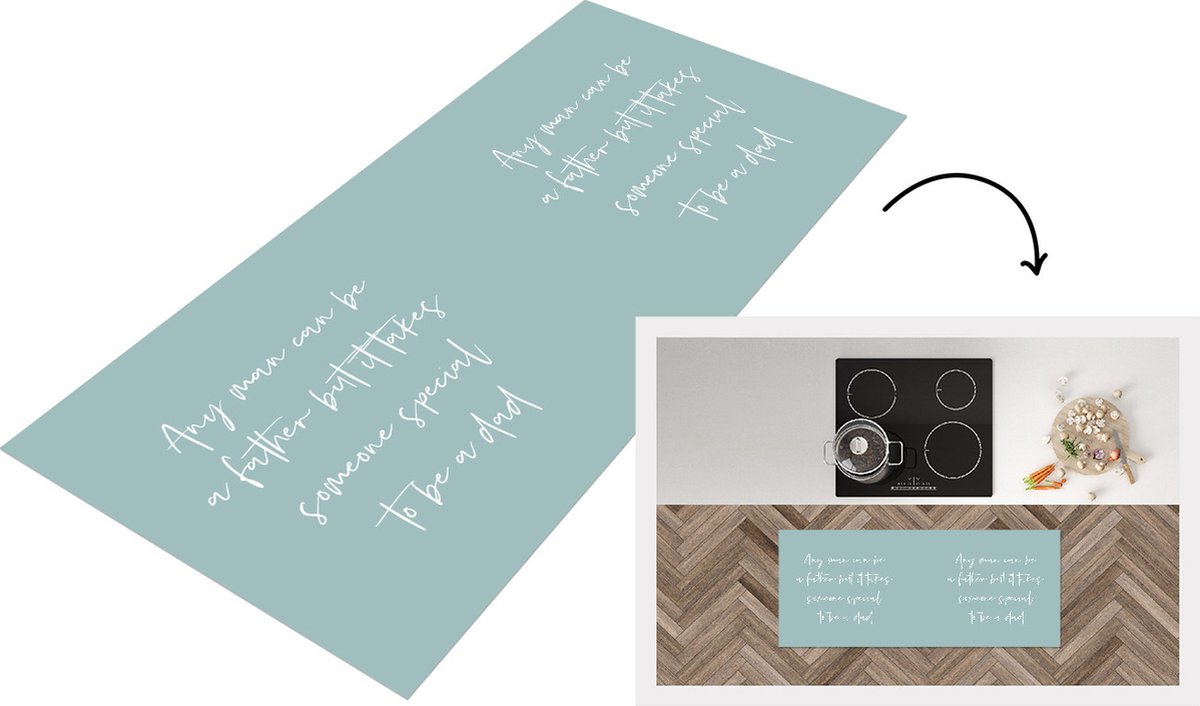 KitchenYeah Keukenloper - Loper keuken - Papa - Voor hem - Vader cadeautjes - Quote - 120x50 cm - Keukenloper vinyl Multicolor