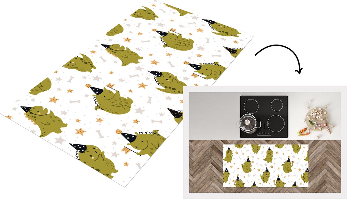 KitchenYeah Keukenloper - Loper keuken - Design - Jongens - Draak - Kinderen - Keukenloper vinyl multicolor, foto 3