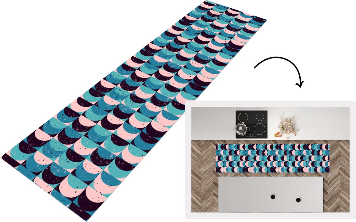 Keukenloper - Loper keuken - Meisjes - Verf - Patronen - 240x60 cm - Keukenloper vinyl