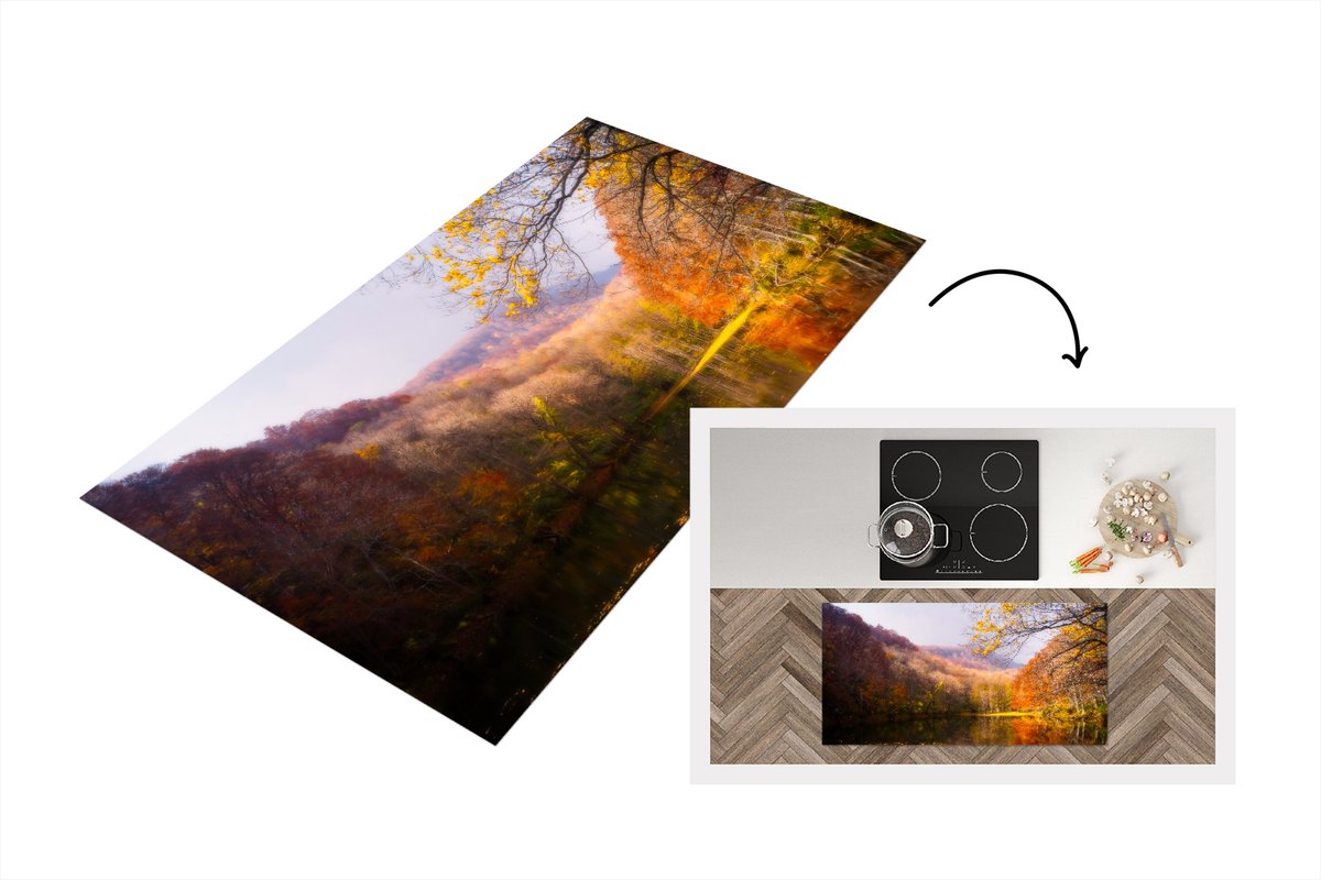 KitchenYeah Keukenloper - Loper keuken - Natuur - Bos - Herfst - 120x60 cm - Keukenloper vinyl Multicolor