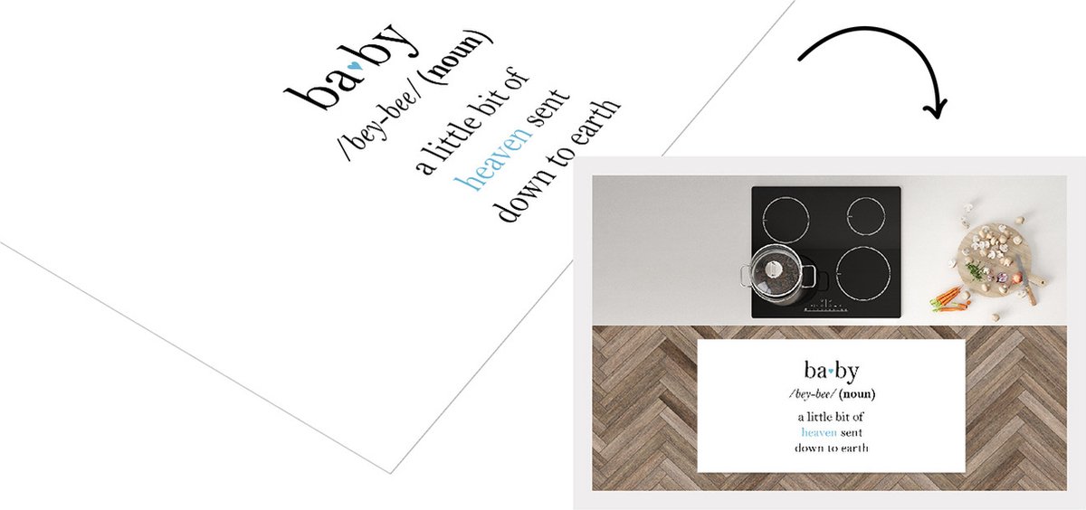 Keukenloper - Loper keuken - Jongen - Spreuken - Baby - Woordenboek - Quotes - 120x60 cm - Keukenloper vinyl