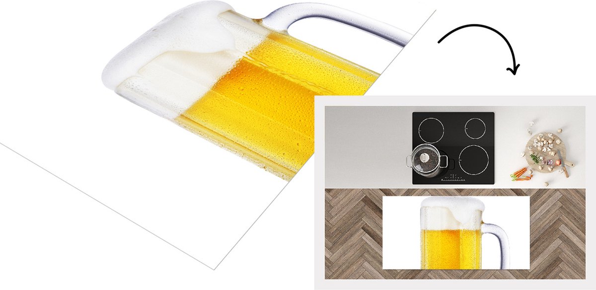 KitchenYeah Keukenloper - Loper keuken - Pul bier - 120x60 cm - Keukenloper vinyl Multicolor