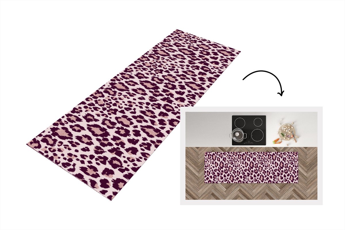 KitchenYeah Keukenloper - Loper keuken - Patronen - Panter - Roze - Keukenloper vinyl, foto 7
